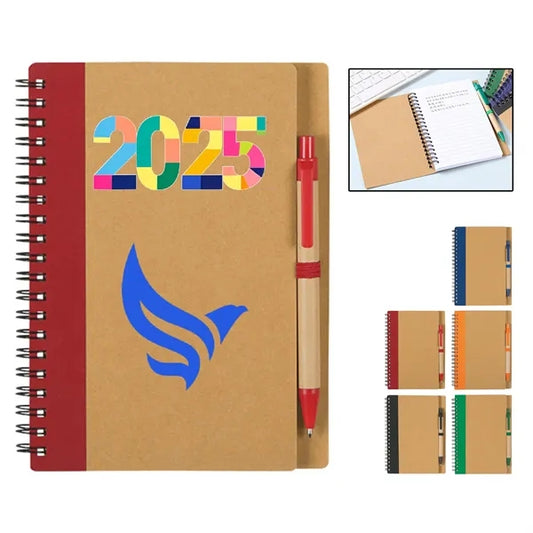 Classic Kraft Paper Notebook With Pen for Students 5" x 4.4"