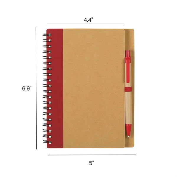 Classic Kraft Paper Notebook With Pen for Students 5" x 4.4"