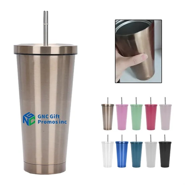 Sippy Cup 17 oz Stainless Steel Double Wall Vacuum Insulated