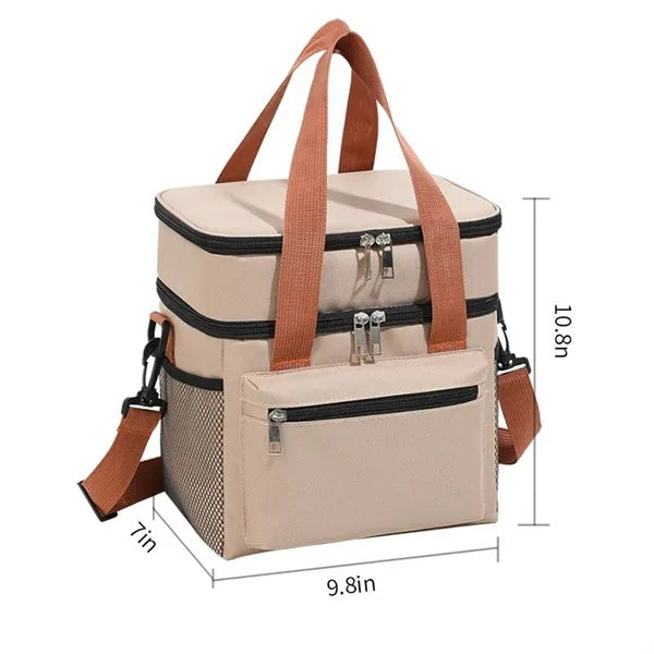 Double-layer Picnic Office Workers with Meal Thermal Bag