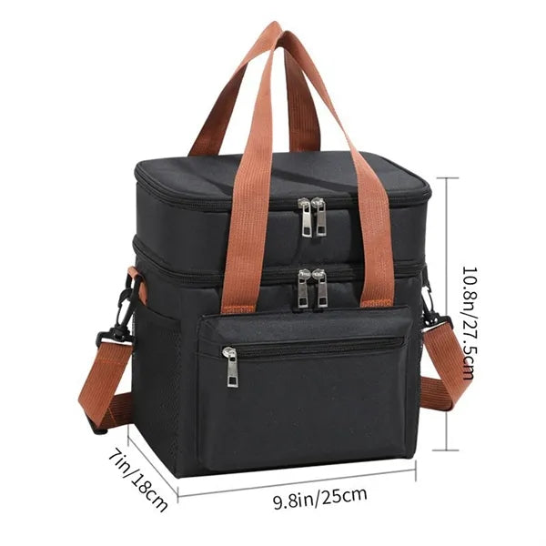 Double-layer Picnic Office Workers with Meal Thermal Bag