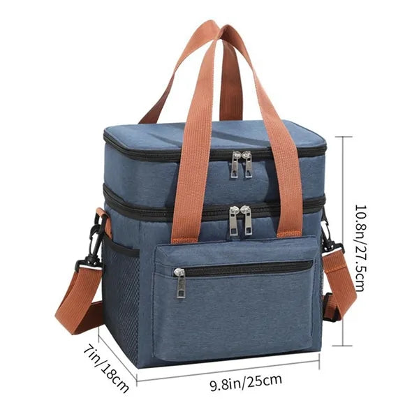 Double-layer Picnic Office Workers with Meal Thermal Bag