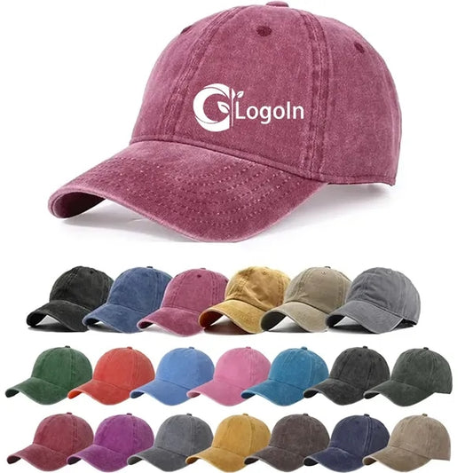 Cotton Washed Plain Baseball Cap Retro Adjustable Dad Hat