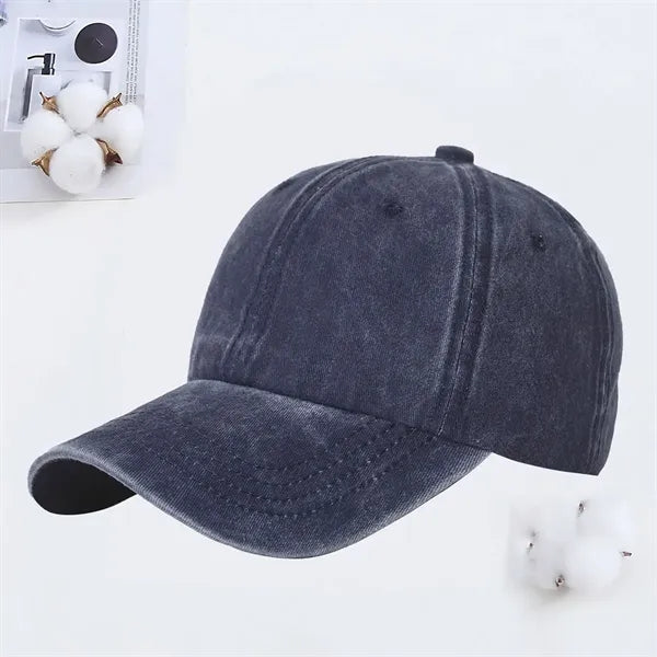 Cotton Washed Plain Baseball Cap Retro Adjustable Dad Hat