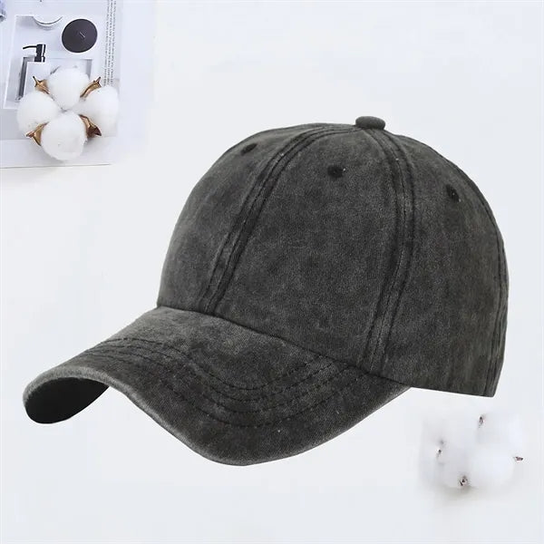 Cotton Washed Plain Baseball Cap Retro Adjustable Dad Hat