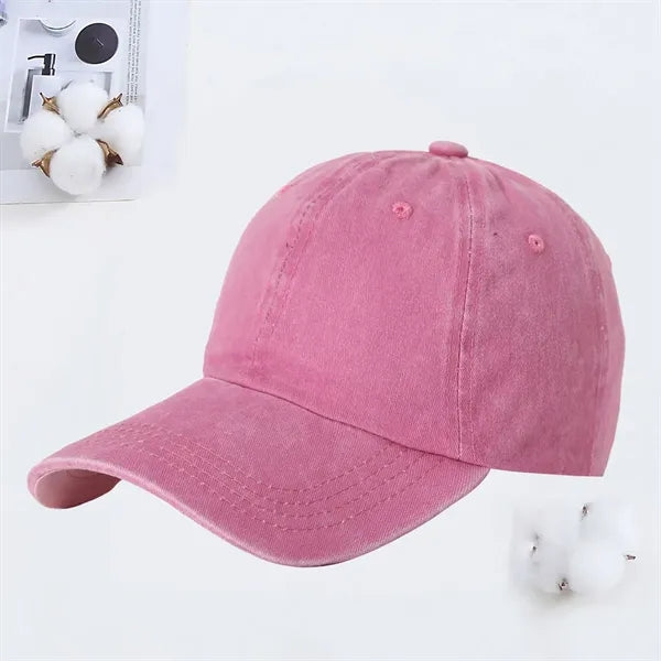 Cotton Washed Plain Baseball Cap Retro Adjustable Dad Hat