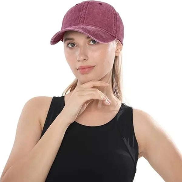 Cotton Washed Plain Baseball Cap Retro Adjustable Dad Hat