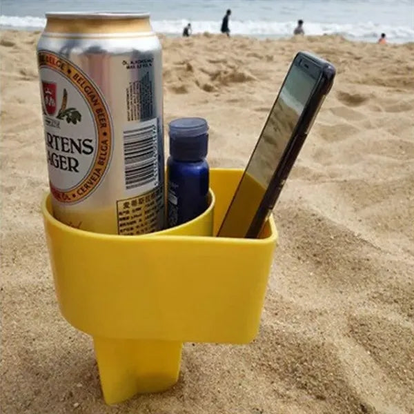 Multi-Functional Beach Cup Holder with Pocket