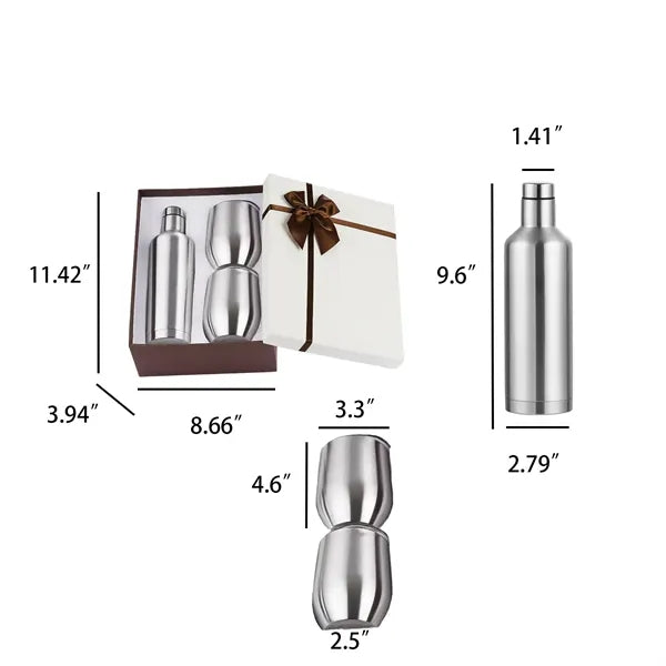 17oz 3pcs Set Stainless Steel Bottle Cups Wine Tumbler