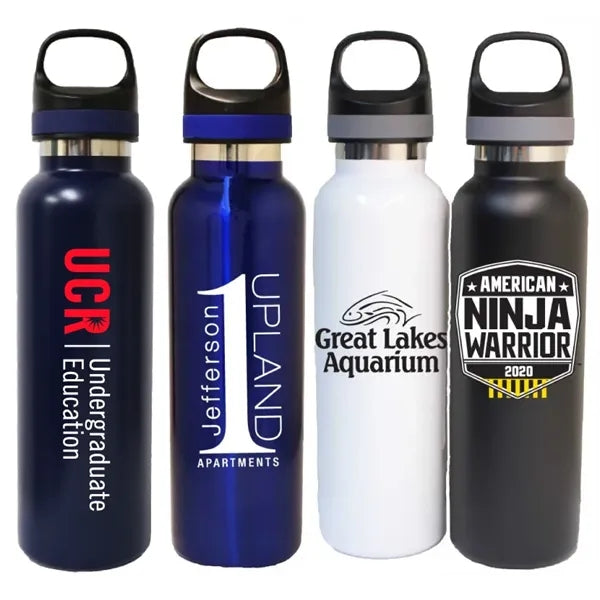 22 Oz. Vacuum insulated s. steel bottle, 2 tone lid