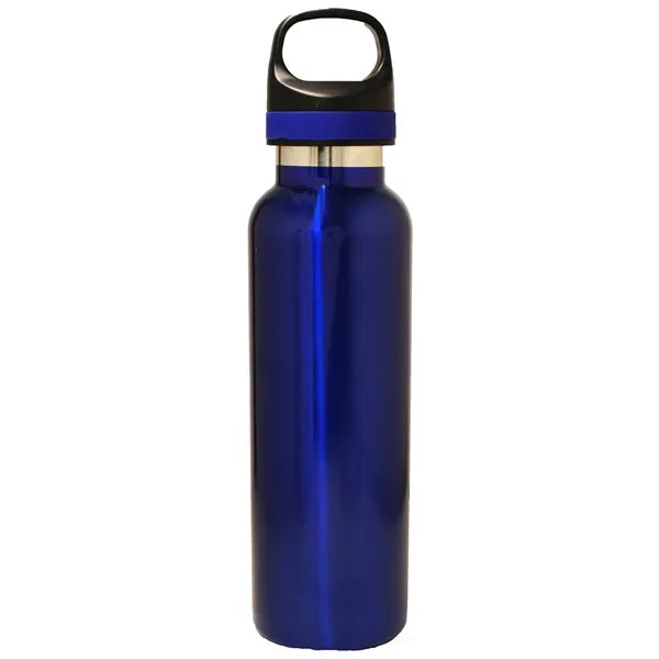 22 Oz. Vacuum insulated s. steel bottle, 2 tone lid