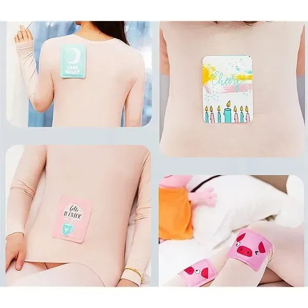 Portable self-heating body warmer patch