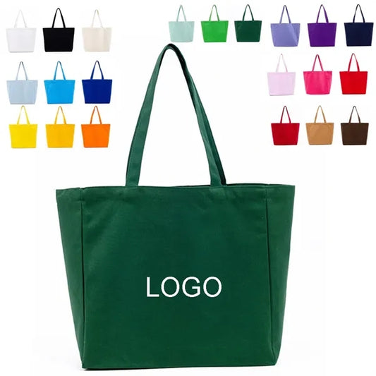 8oz Canvas Cotton Grocery Shopping Tote Bag With Gusset