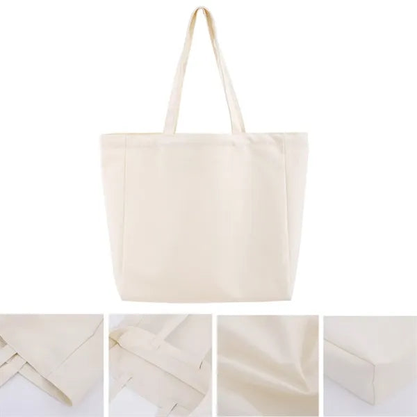 8oz Canvas Cotton Grocery Shopping Tote Bag With Gusset