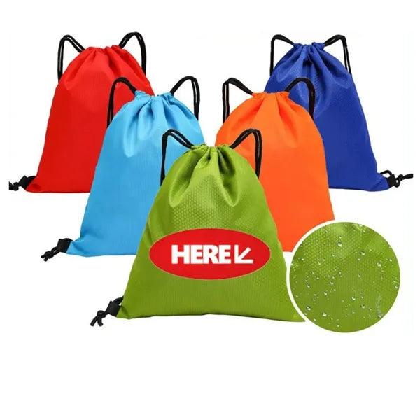 210D Polyester Waterproof Drawstring Backpack