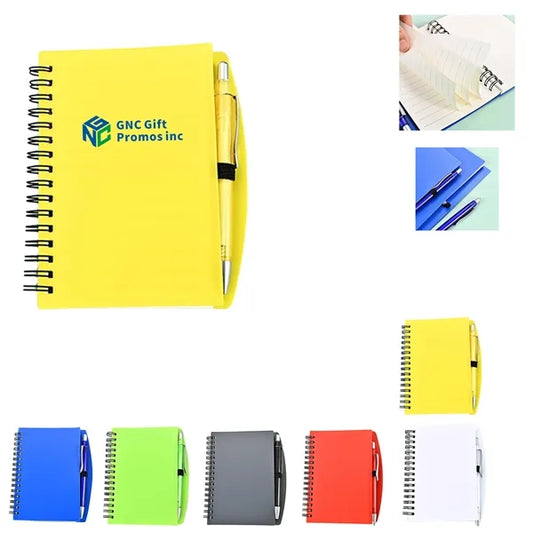 A6/A5 Basic Matte Cover Spiral Notebook with Pen