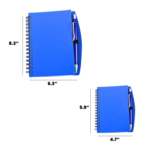 A6/A5 Basic Matte Cover Spiral Notebook with Pen