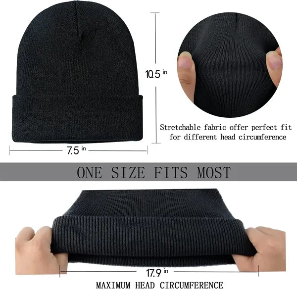 Winter Beanie Hat for Men Women Warm Cozy Knitted Cuffed Cap