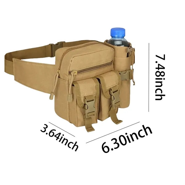 Waist Bag Military Fanny Waterproof with Water Bottle Holder