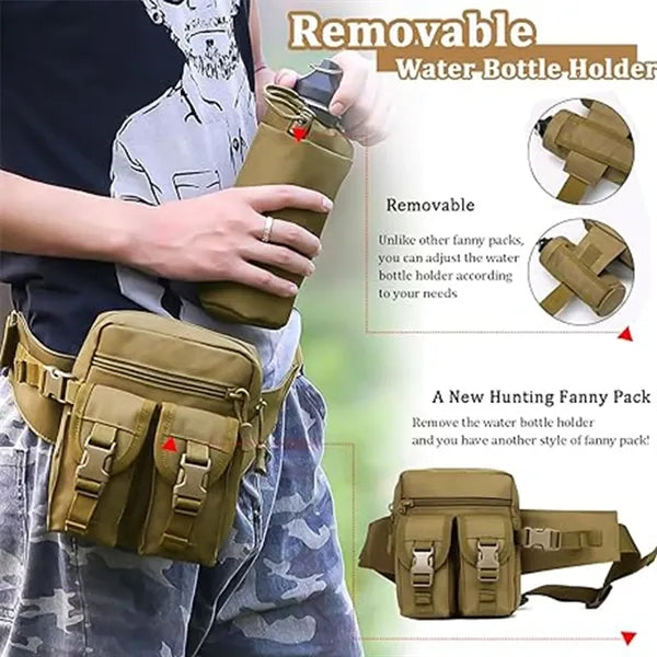Waist Bag Military Fanny Waterproof with Water Bottle Holder