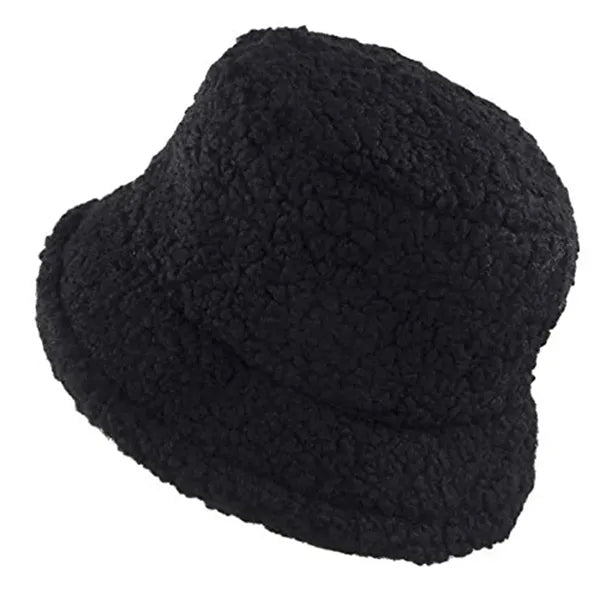Women Winter Bucket Hat Warm Cloche Faux Fur Fisherman Cap