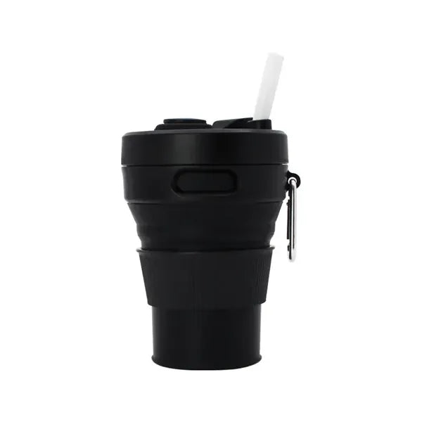 Silicone Collapsible Travel Folding Drinking Cup W/Lid