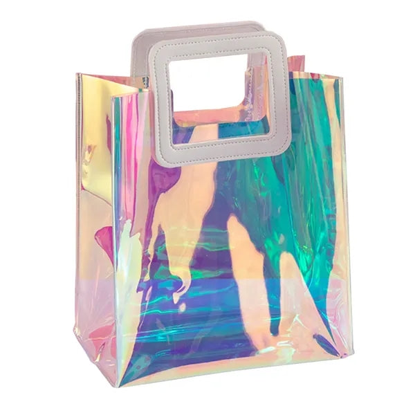 Holographic PVC Premium Clear Tote Bag w/ Stable Handle