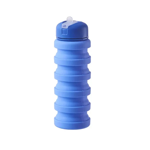Portable Collapsible Silicone Water Bottle With Straw