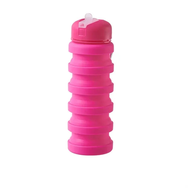 Portable Collapsible Silicone Water Bottle With Straw