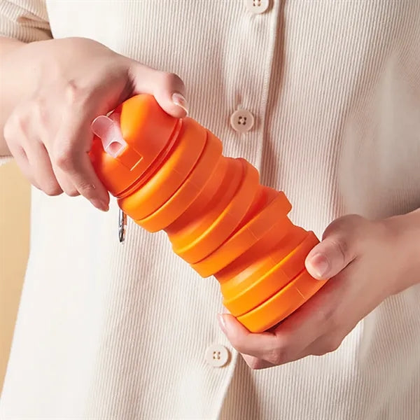 Portable Collapsible Silicone Water Bottle With Straw