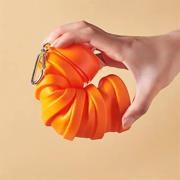 Portable Collapsible Silicone Water Bottle With Straw