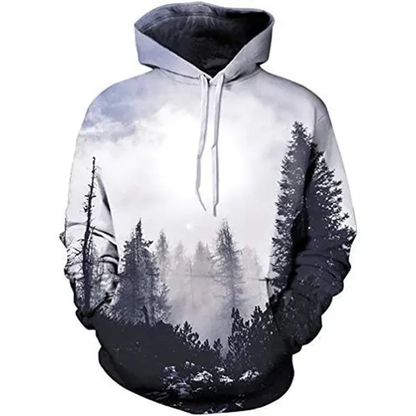 3D Digital Print Long Sleeve Hoodie