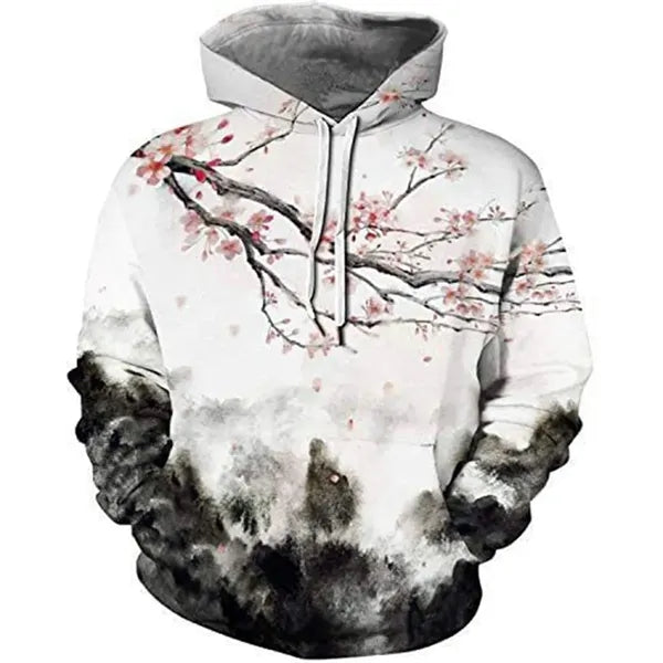 3D Digital Print Long Sleeve Hoodie