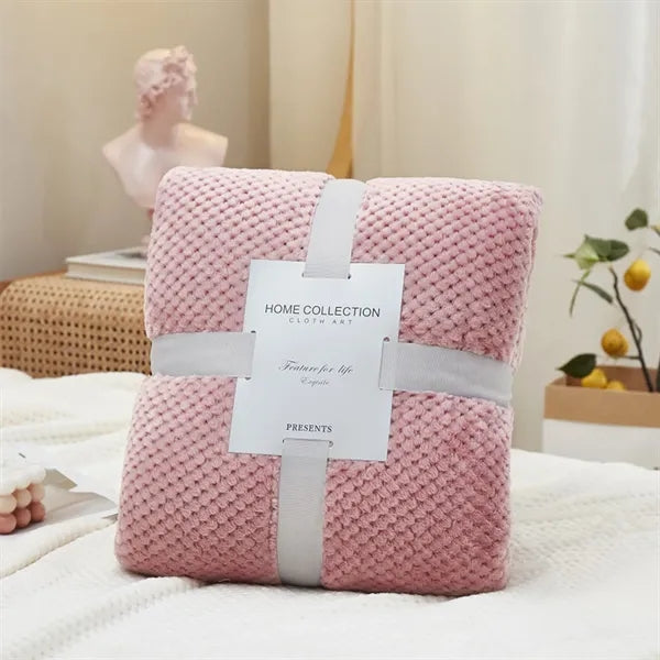 Lattice Flannel Plush Fleece Blanket