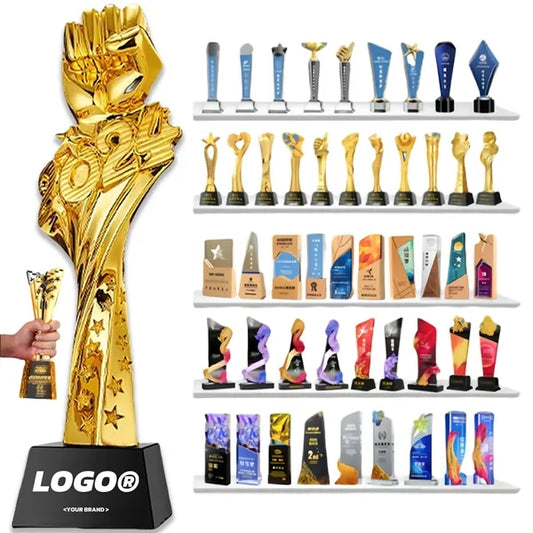 Trophy Crystal Gold Plated Resin Creative Championship Award