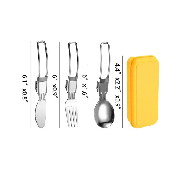 Stainless Steel Folding Travel Cutlery Utensils Set