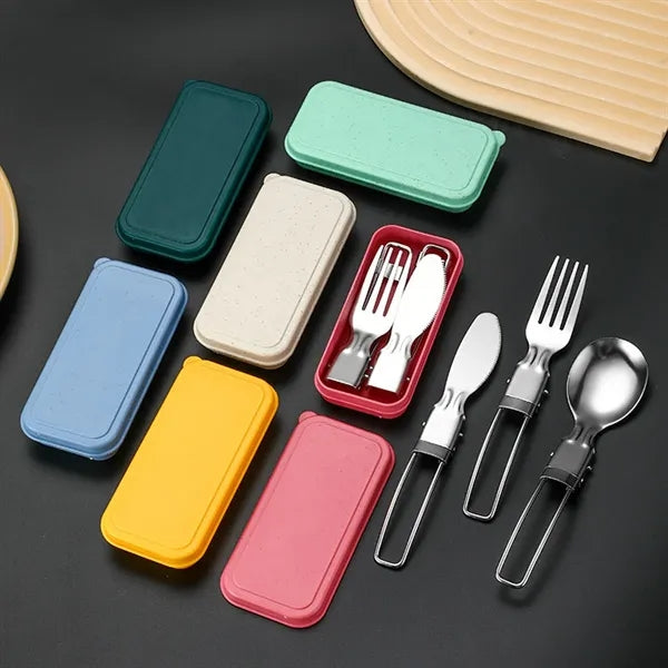 Stainless Steel Folding Travel Cutlery Utensils Set