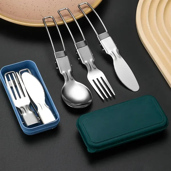 Stainless Steel Folding Travel Cutlery Utensils Set