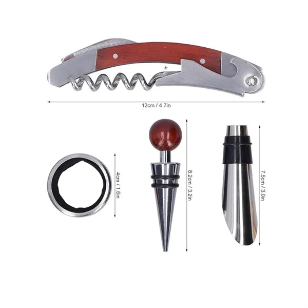 Classic Wooden Case Stainless Steel Wine Bottle Opener Set