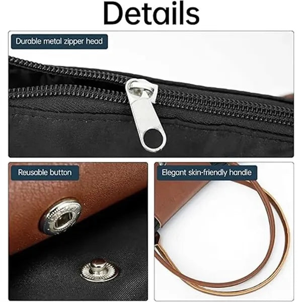 Lightweight Packable Foldable Zipper Travel Shoulder Bag