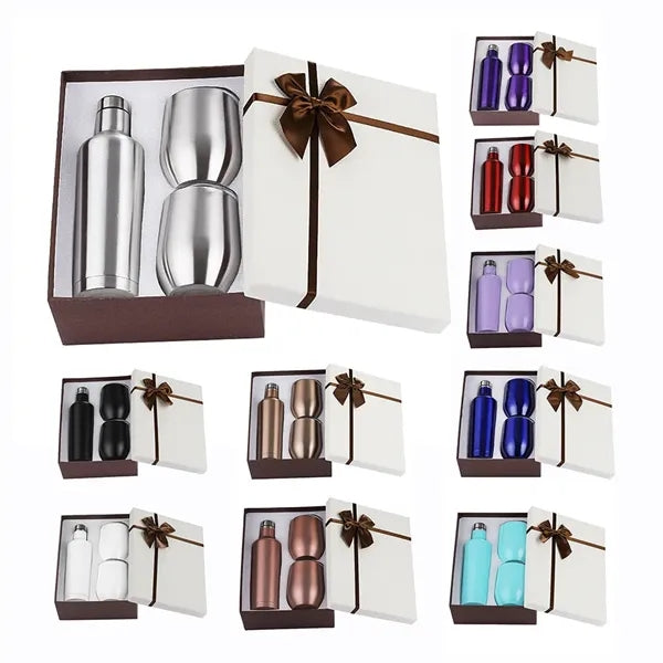 Insulated Wine Bottle and Tumbler with Lid Gift Set