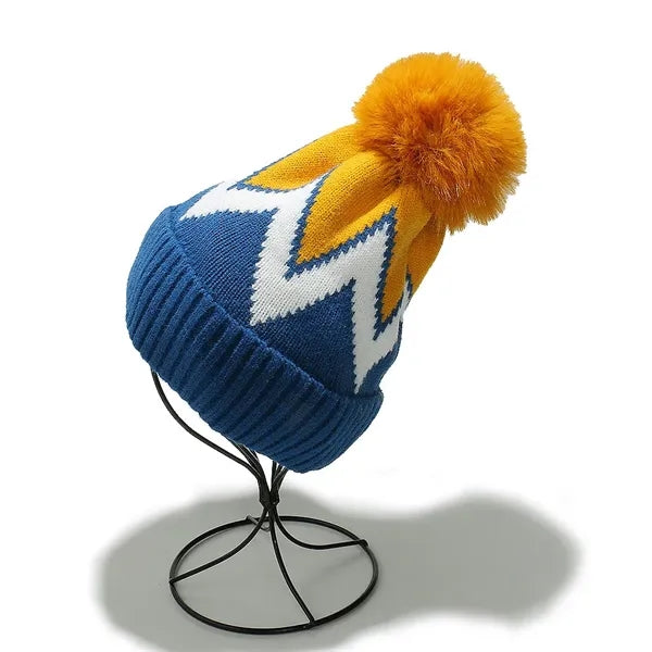 Geometric Wavy Stripes And Fleece Warm Knitted Hats