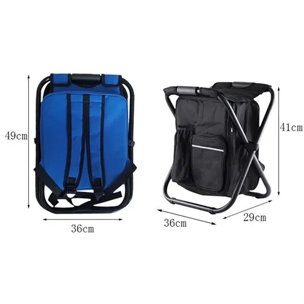 3 in 1 Foldable Camp Backpack Chair Stool with Storage Bag