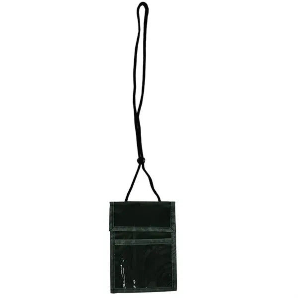Passport Pouch Neck Wallet With Lanyard And PVC Pocket