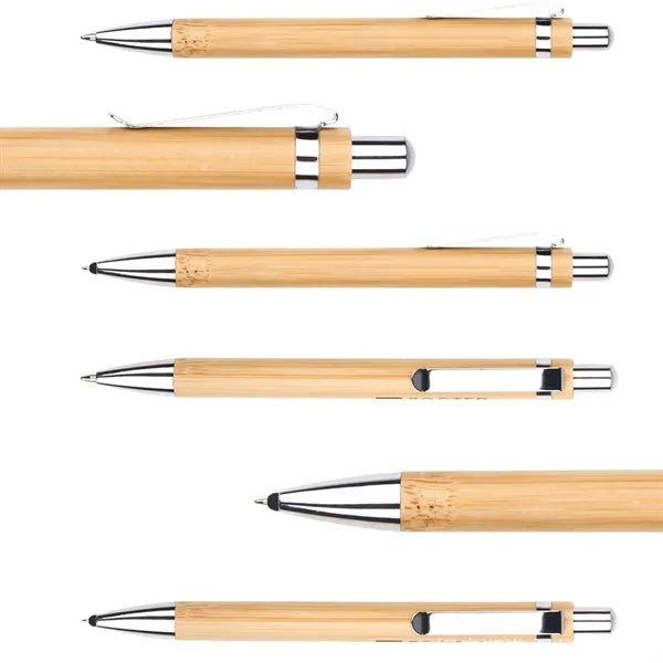 Eco-friendly Bamboo Material Metal Hook Black Signature Pen