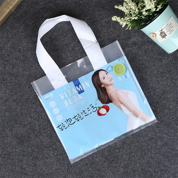 Soft LDPE Poly Shopper tote Bag with plastic handle