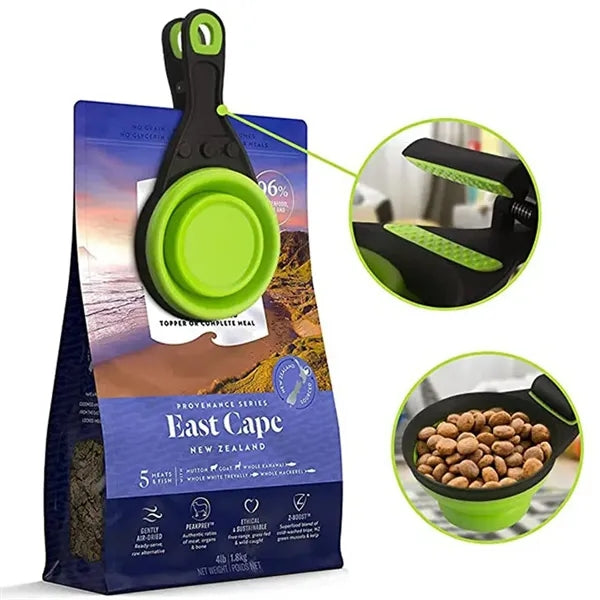 3 in 1 One Cup Collapsible Pet Food Scoop