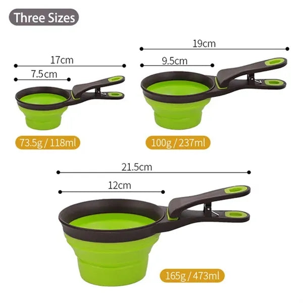 3 in 1 One Cup Collapsible Pet Food Scoop