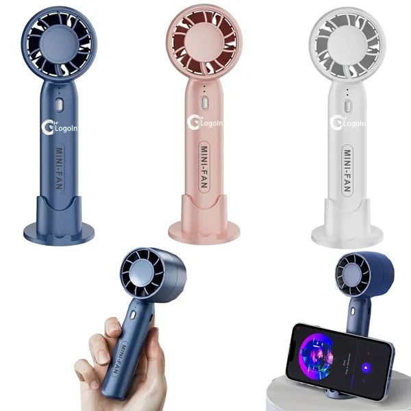 Portable Fan Handheld Desktop with Holder USB Rechargeable
