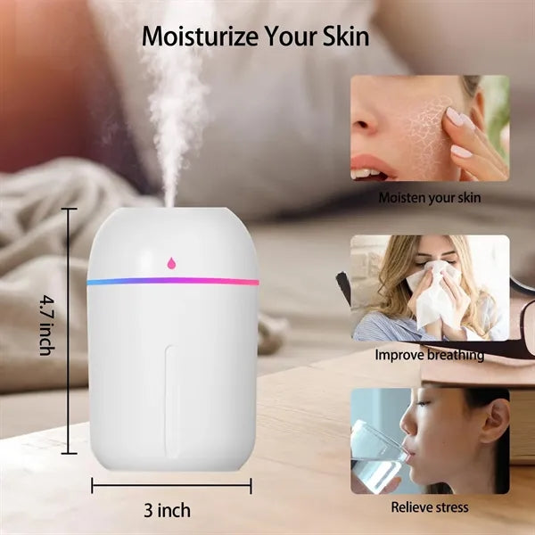 Auto Shut-Off Small Portable USB Humidifier with Night Light